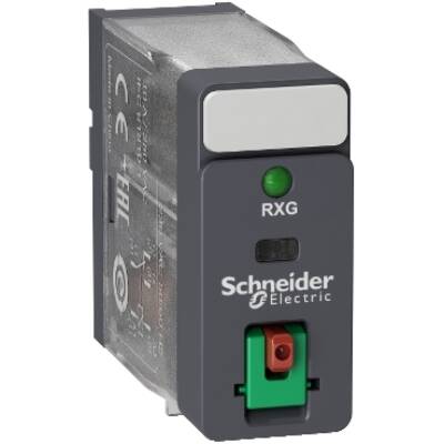 Interface plug-in relay, 10 A, 1 CO, lockable test button, LED, 24 V AC - Schneider Electric - RXG12B7