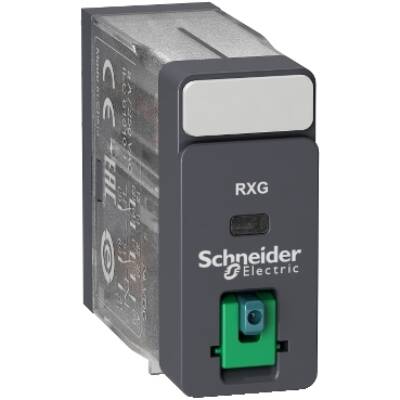 Interface plug-in relay, 5 A, 2 CO, lockable test button, 24 V DC - Schneider Electric - RXG21BD