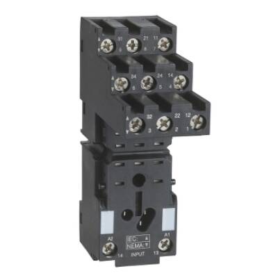 Socket, separate contact, 10 A, relay type RXM3, screw connector, 250 V AC - Schneider Electric - RXZE2S111M