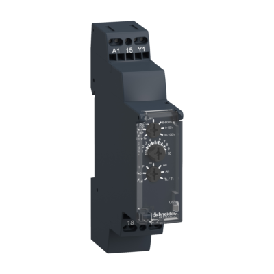 Harmony, Modular timing relay, 8 A, 1 CO, 1 s..100 h,  multifunction, spring terminals, 24 V DC / 24...240 V AC/DC - Schneider Electric - RE17RMXMUS