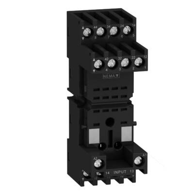 Socket, mixed contact, relay type RXM2 RXM4, connector connection, 250 V AC - Schneider Electric - RXZE2M114M