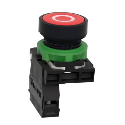 red flush complete pushbutton Ø22 spring return 1NC "O" - Schneider Electric - XB5AA4322