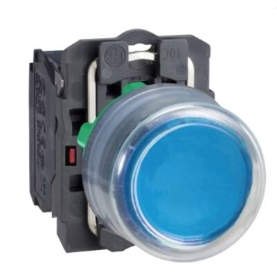 Push button, Harmony XB5, blue projecting pushbutton with clear boot 1 NO screw clampr cp grey - Schneider Electric - XB5AP61C0