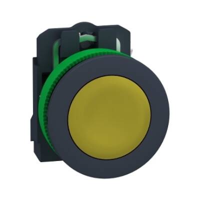 FLUSH MOUNTED YELLOW FLUSH CAPS PUSHBUTTON 1NO SCREW CLAMP - Schneider Electric - XB5FA51