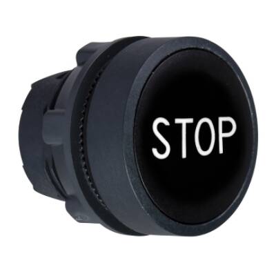 black flush pushbutton head Ø22 spring return "STOP" - Schneider Electric - ZB5AA234