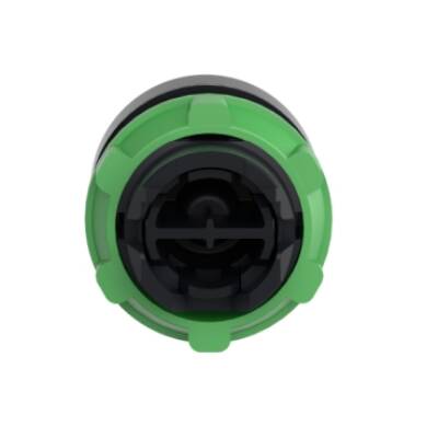 Push button head, plastic, flush, green, Ø22, spring return, marked START - Schneider Electric - ZB5AA333