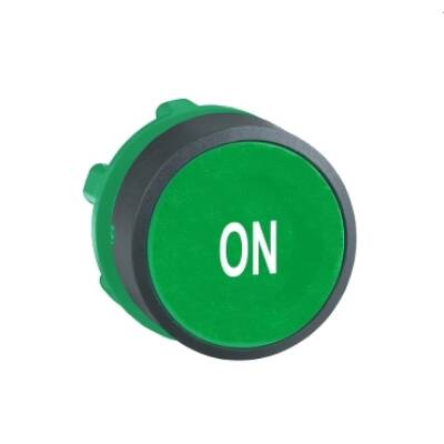 Head for non illuminated push button, Harmony XB5, XB4, green flush pushbutton Ø22 mm spring return "ON" - Schneider Electric - ZB5AA341