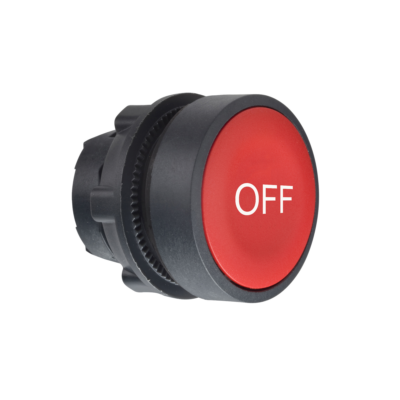 Head for non illuminated push button, Harmony XB5, red flush pushbutton Ø22 mm spring return "OFF" - Schneider Electric - ZB5AA435