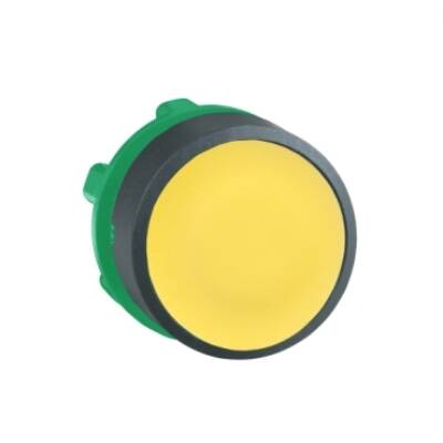 Push button head, plastic, flush, yellow, Ø22, spring return, unmarked - Schneider Electric - ZB5AA5