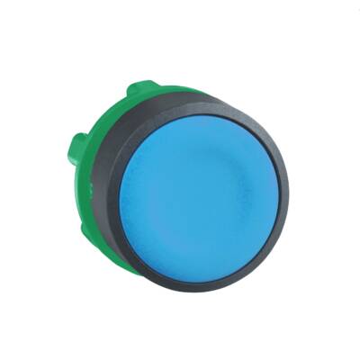 Push button head, plastic, flush, blue, Ø22, spring return, unmarked - Schneider Electric - ZB5AA6