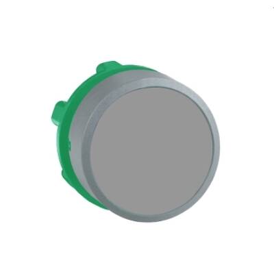 Harmony XB5, Push button head, plastic, flush, grey, Ø22, spring return, unmarked, grey bezel - Schneider Electric - ZB5AA8C0