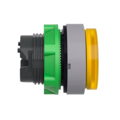 Head for illuminated push button, Harmony XB5, grey bezel, yellow projecting, 22mm, universal LED, push-push - Schneider Electric - ZB5AH83C0