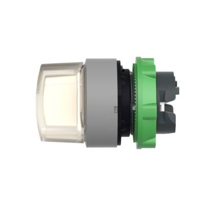 Head for illuminated selector switch, Harmony XB5, grey bezel, white handle, 22mm, universal LED, 2 positions - Schneider Electric - ZB5AK1213C0