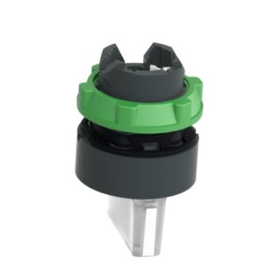 Head for illuminated selector switch, Harmony XB5, grey plastic, white handle, 22mm, universal LED, 3 positions, stay put - Schneider Electric - ZB5AK1313