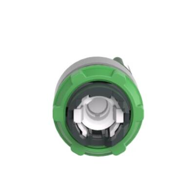 Head for illuminated selector switch, Harmony XB5, grey bezel, green handle, 22mm, universal LED, 2 positions, right to left spring return - Schneider Electric - ZB5AK1433C0