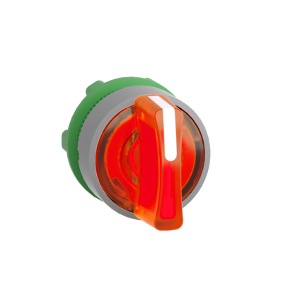 Head for illuminated selector switch, Harmony XB5, grey bezel, orange handle, 22mm, universal LED, 3 positions, - Schneider Electric - ZB5AK1553C0