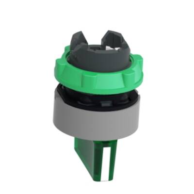 Head for illuminated selector switch, Harmony XB5, grey bezel, green handle, 22mm, universal LED, 3 positions, right to center - Schneider Electric - ZB5AK1833C0