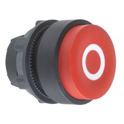 Projecting push button head Ø40, plastic, red, Ø22, spring return, marked O - Schneider Electric - ZB5AL432