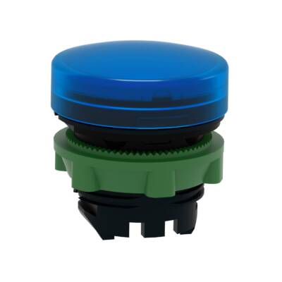 Head for pilot light, Harmony XB5, plastic, blue, 22mm, universal LED, plain lens - Schneider Electric - ZB5AV063