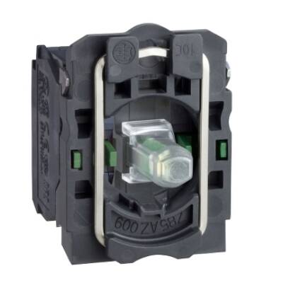 green light block with body/fixing collar with integral LED 24V 2NO - Schneider Electric - ZB5AW0B33