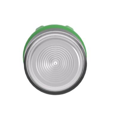 Head for illuminated push button, Harmony XB5, white flush, 22mm, universal LED, spring return, grooved lens, unmarked - Schneider Electric - ZB5AW313S