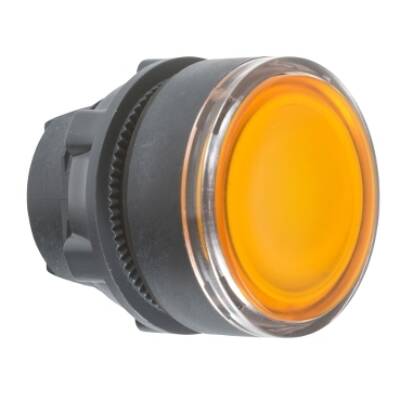 orange flush illuminated pushbutton head Ø22 spring return for BA9s bulb - Schneider Electric - ZB5AW35