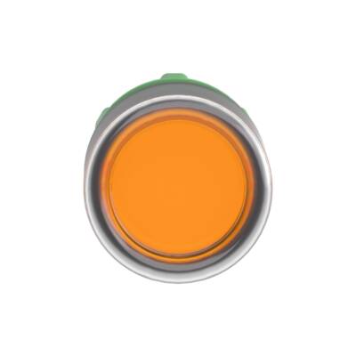 Head for illuminated push button, Harmony XB5, orange flush, 22mm, universal LED, spring return, clear boot, unmarked - Schneider Electric - ZB5AW553