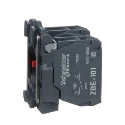 Single contact block with body/fixing collar, plastic, screw clamp terminal, 1 NO + 1 NC - Schneider Electric - ZB5AZ105