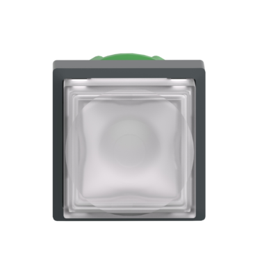 Head for illuminated push button, Harmony XB5, white square projecting, 22mm, universal LED, spring return, unmarked - Schneider Electric - ZB5CW113