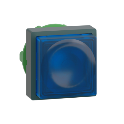 Head for illuminated push button, Harmony XB5, plastic, blue square projecting, 22mm, universal LED, - Schneider Electric - ZB5CW163