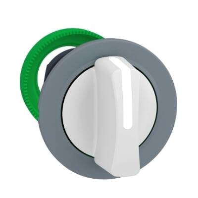 Harmony XB5, Flush mounted selector switch head, plastic, white, Ø30, 3 positions, stay put, grey bezel - Schneider Electric - ZB5FD301C0