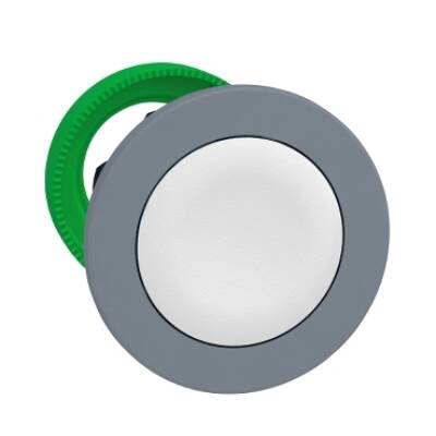 Harmony XB5, Flush mounted push button head, plastic, white, Ø30, push-push, grey bezel - Schneider Electric - ZB5FH01C0