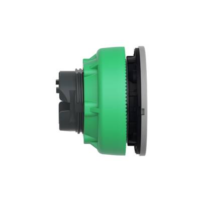 Head for illuminated push button, Harmony XB5, grey bezel, green, 30mm, universal LED, push-push, unmarked - Schneider Electric - ZB5FH033C0