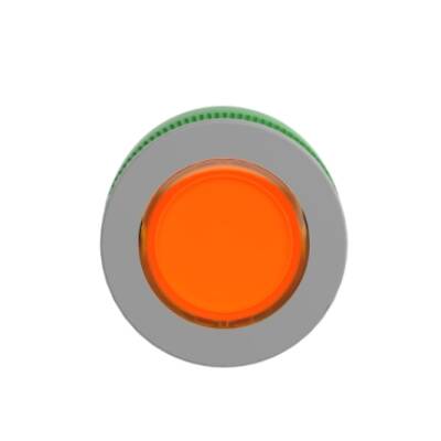 Head for pilot light, Harmony XB5, grey bezel, orange flush mounted, 30mm, universal LED, plain lens - Schneider Electric - ZB5FV053C0