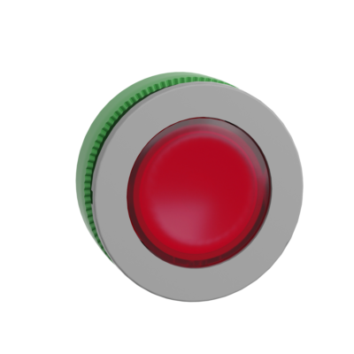 Head for illuminated push button, Harmony XB5, grey bezel, red, 30mm, universal LED, spring return, plain lens - Schneider Electric - ZB5FW343C0