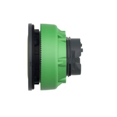 Head for illuminated push button, Harmony XB5, plastic, yellow flush mounted, 30mm, universal LED, illuminated ring - Schneider Electric - ZB5FW983