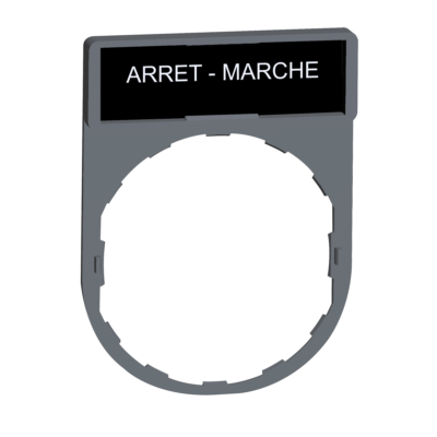 legend holder with arret-marche marking color plated grey - Schneider Electric - ZBY2166C0