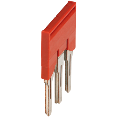 PLUG-IN BRIDGE, 3PTS FOR 6MM² TERMINAL BLOCKS, RED - Schneider Electric - NSYTRAL63