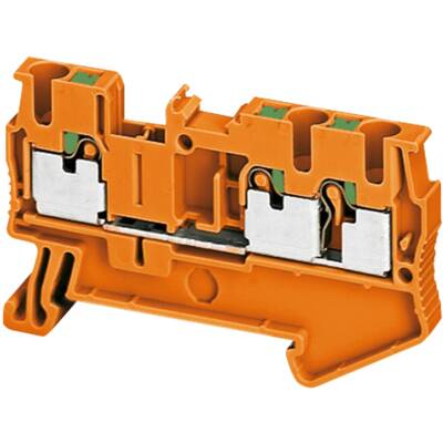 PUSH-IN TERMINAL, FEED THROUGH, 3 POINTS, 2,5MM², ORANGE - Schneider Electric - NSYTRP23AR