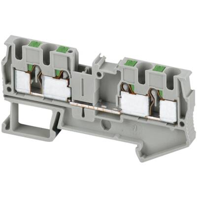 PUSH-IN TERMINAL, FEED THROUGH, 4 POINTS, 4MM², GREY - Schneider Electric - NSYTRP44