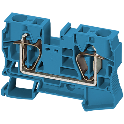 SPRING TERMINAL, FEED THROUGH, 2 POINTS, 16MM², BLUE - Schneider Electric - NSYTRR162BL