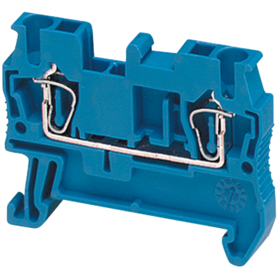 SPRING TERMINAL, FEED THROUGH, 2 POINTS, 2,5MM², BLUE - Schneider Electric - NSYTRR22BL