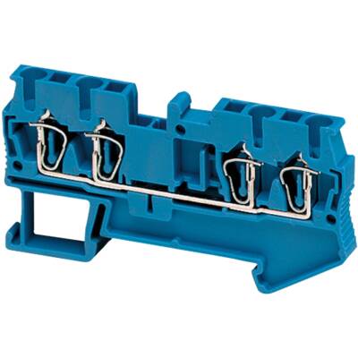 SPRING TERMINAL, FEED THROUGH, 4 POINTS, 2,5MM², BLUE - Schneider Electric - NSYTRR24BL