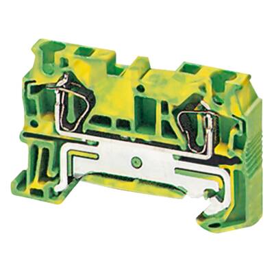 SPRING TERMINAL, PROTECTIVE EARTH, 2 POINTS, 4MM², GREEN-YELLOW - Schneider Electric - NSYTRR42PE