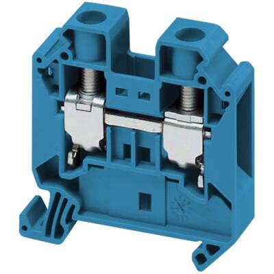 SCREW TERMINAL, FEED THROUGH, 2 POINTS, 16MM² , BLUE - Schneider Electric - NSYTRV162BL