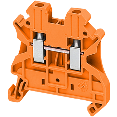 SCREW TERMINAL, FEED THROUGH, 2 POINTS, 2,5MM² , ORANGE - Schneider Electric - NSYTRV22AR