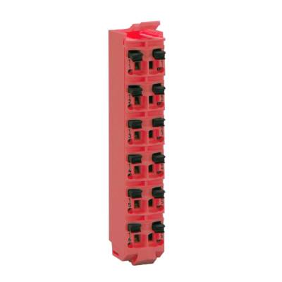 Modicon TM5, terminal block with PT1000 temp. compensation, 16 contacts, red, quantity 1 - Schneider Electric - TM5ACTB5EFS