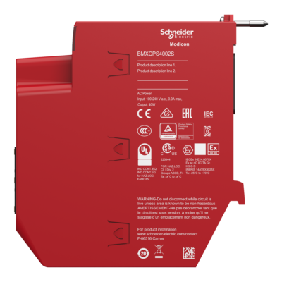 redundant power supply module X80 - 100..240 V AC - Safety - Schneider Electric - BMXCPS4002S