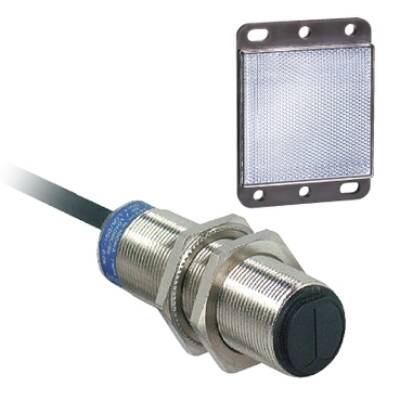 photo-electric sensor - XU1 - reflex - Sn 4m - 12..24VDC - cable 2m - Telemecanique Sensors - XU1N18PP341