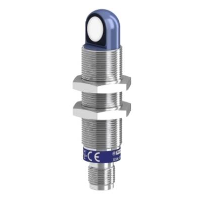 Ultrasonic sensors XX, ultrasonic sensor cyl. 90 deg M18, Sn=1 m, analog 4 20 mA, SYNC, connector M12 - Telemecanique Sensors - XXA18B1AM12